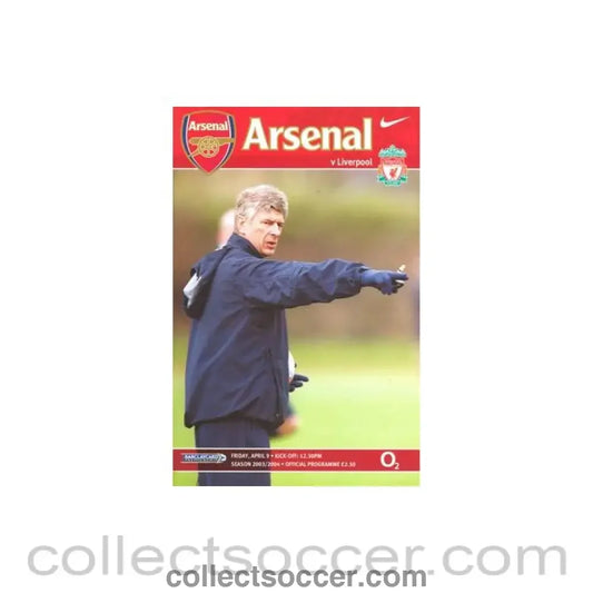 2004 - Arsenal v Liverpool official programme 09/04/2004 Premier League