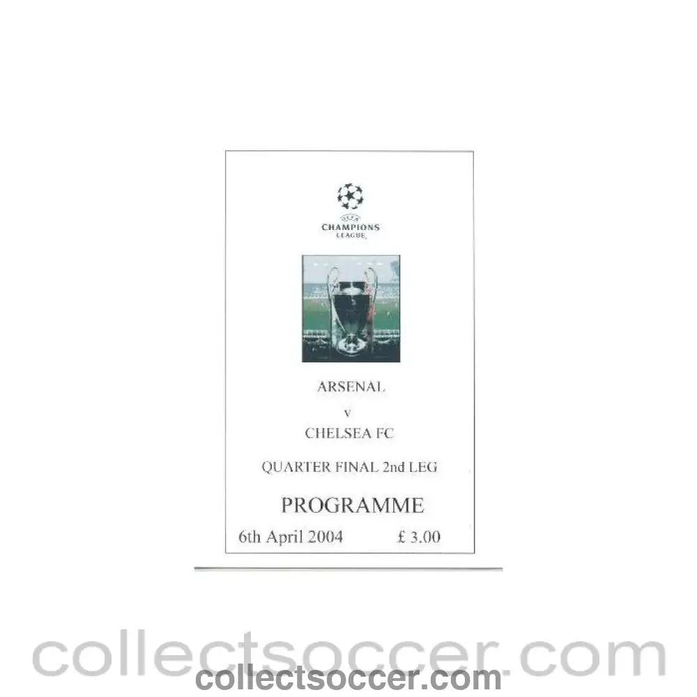 2004 - Arsenal vChelsea unofficial programme 06/04/2004 pirate - Collect Soccer