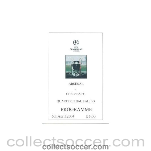 2004 - Arsenal vChelsea unofficial programme 06/04/2004 pirate - Collect Soccer