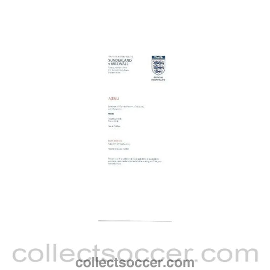 2004 - At Manchester United Sunderland v Millwall menu 04/04/2004 FA Cup Semi-Final Tie