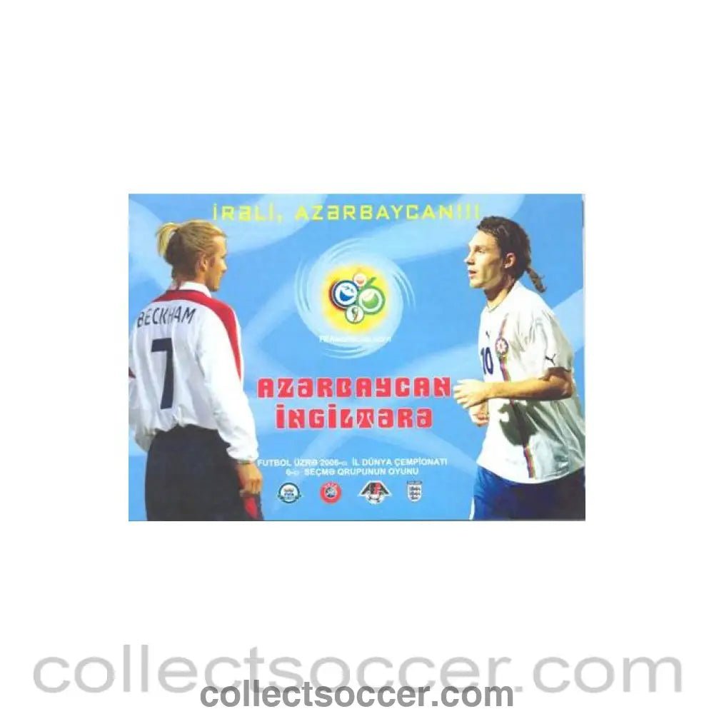2004 Azerbeidzjan v England official programme 13/10/2004 - Collect Soccer