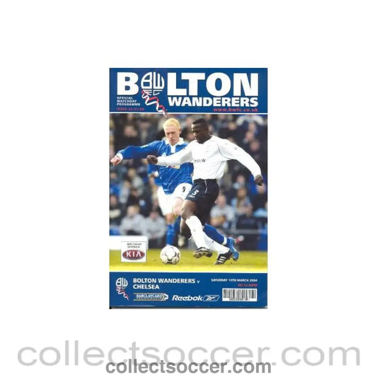 2004 - Bolton Wanderers vChelsea official programme 13/03/2004