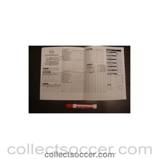 2004 - Celtic v Chelsea official handwritten teamsheet 24/07/2004 for a match played in Seattle Washington USA