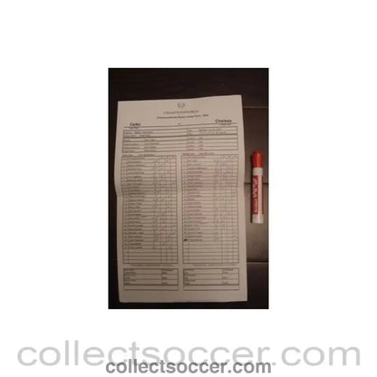 2004 - Celtic v Chelsea official handwritten teamsheet 24/07/2004 for a match played in Seattle, Washington, USA - Collect Soccer
