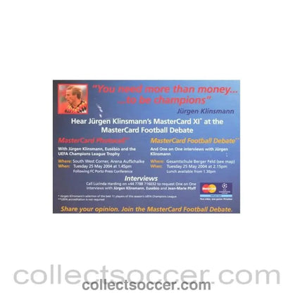 2004 Champions League - Mastercard Photocall & Football Debate - Collect Soccer