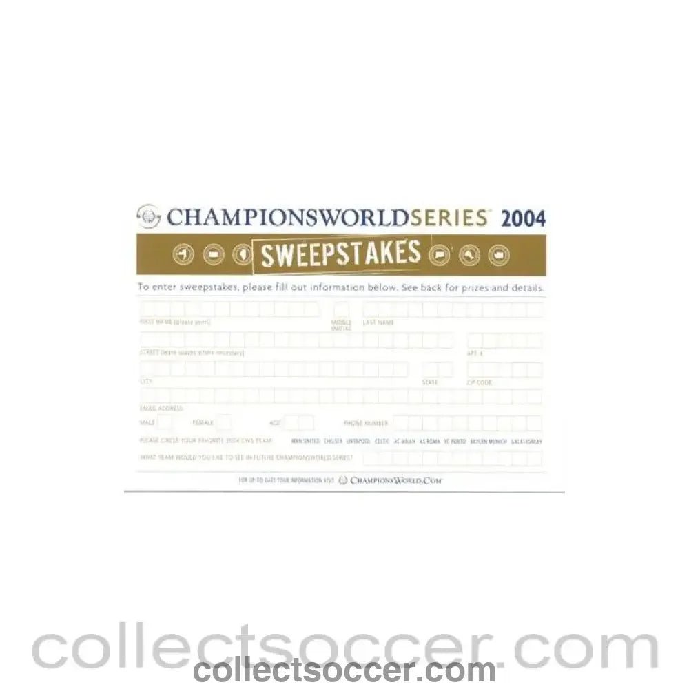 2004 - Championsworld Series USA - Chelsea Sweepstakes 2004 - Collect Soccer