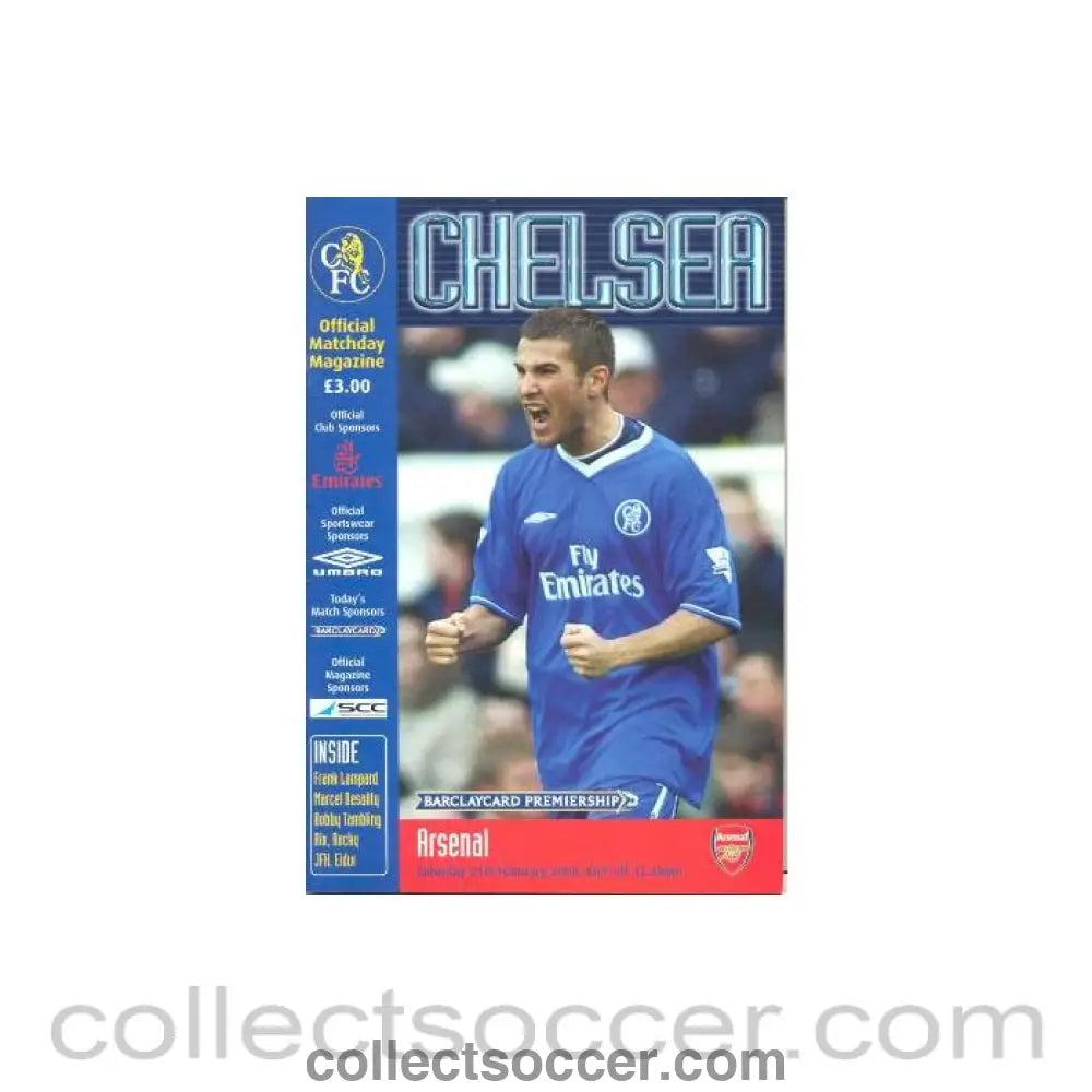2004 - Chelsea v Arsenal official programme 21/02/2004 Premier League