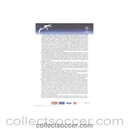 2004 - Chelsea v Monaco Press Pack Update 05/05/2004 Champions League Semi-Final - Collect Soccer