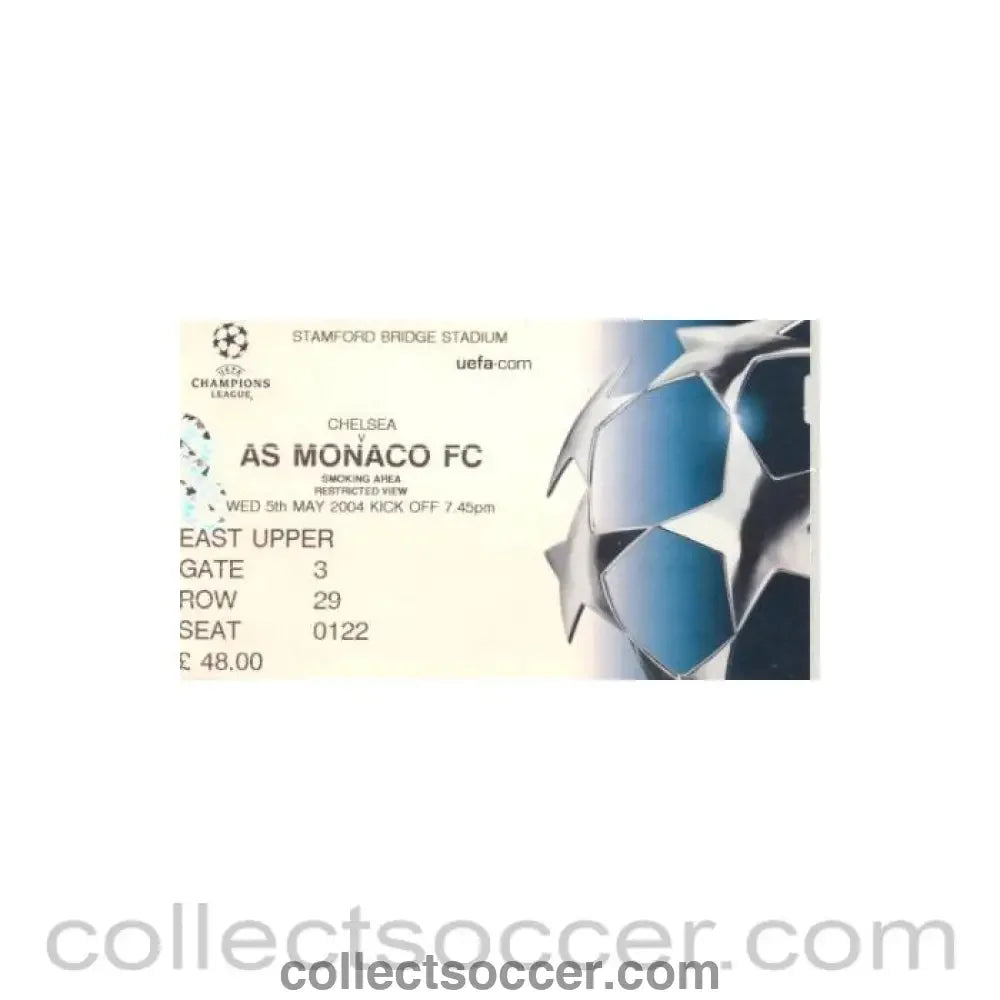 2004 - Chelsea v Monaco ticket 05/05/2004