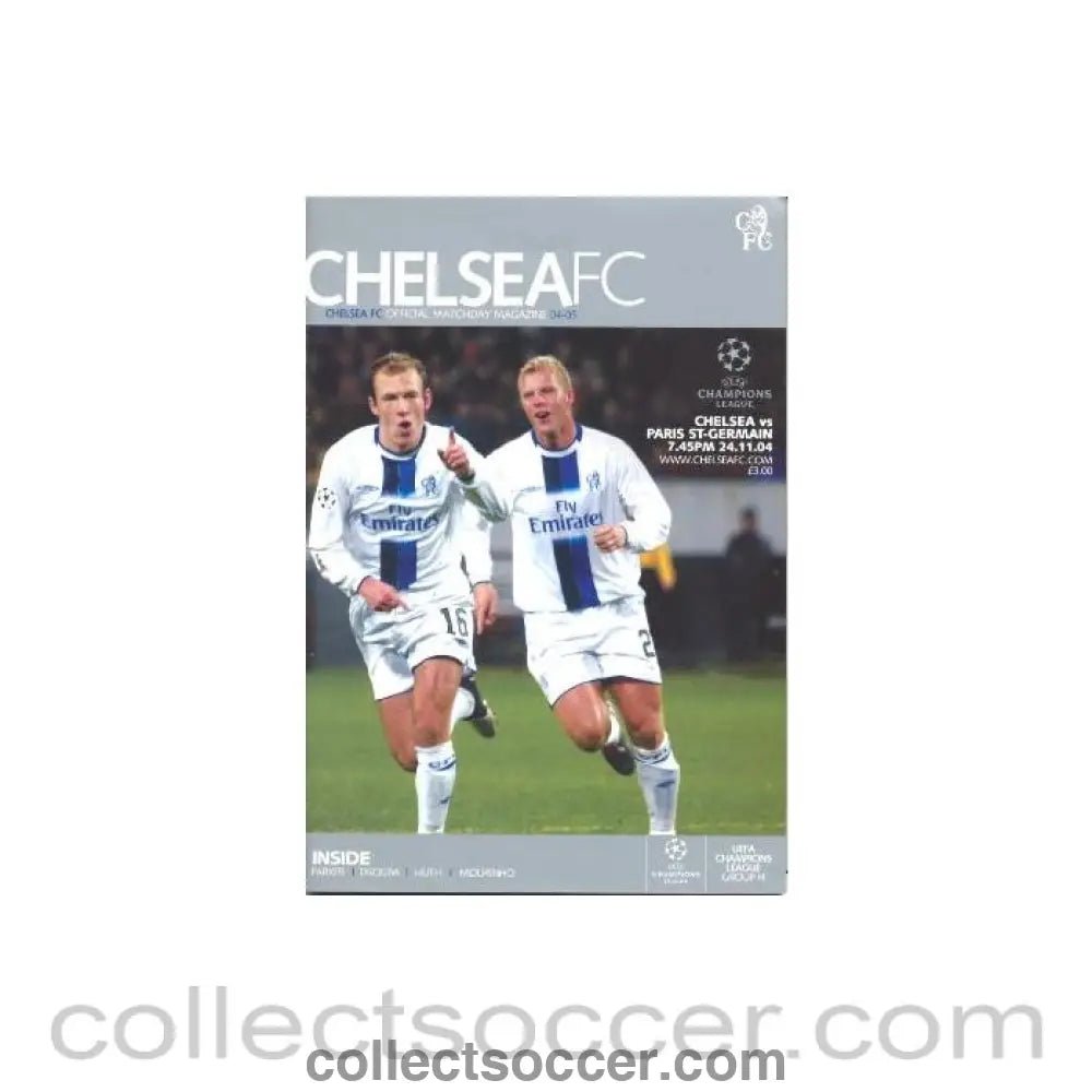 2004 - Chelsea v Paris St - Germain official programme 24/11/2004 - Collect Soccer