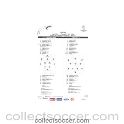2004 - CSKA Moscow v Chelsea line-ups 02/11/2004 Champions League