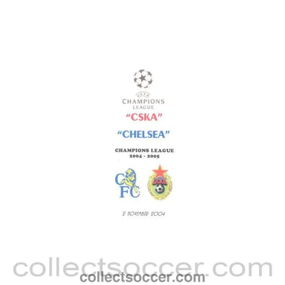 2004 - CSKA Moscow vChelsea Russian unofficial programme 02/11/2004 Champions League Group H pirate