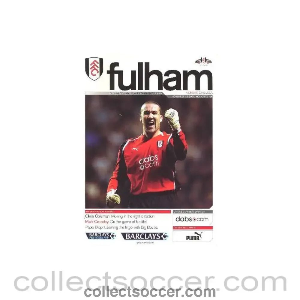 2004 - Fulham v Chelsea 13/11/2004 official programme - Collect Soccer