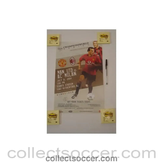 2004 - In the USA - Manchester United v Milan Championsworld poster 31/07/2004