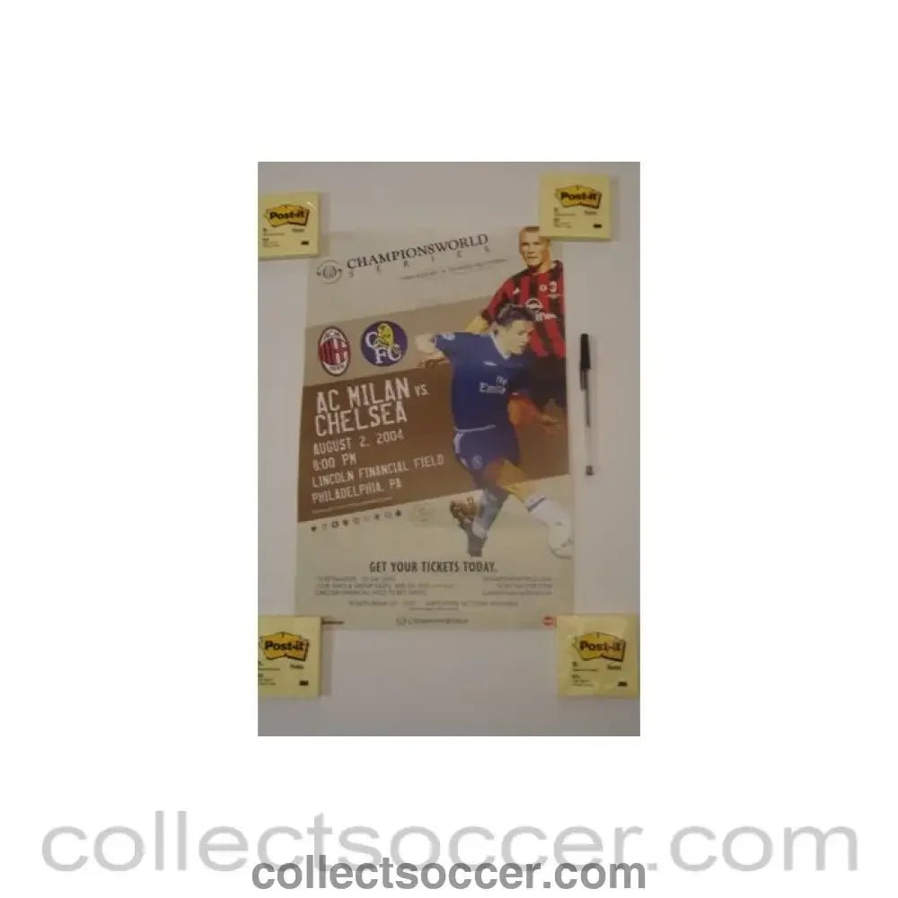 2004 - In the USA - Milan v Chelsea Championsworld poster 02/08/2004 - Collect Soccer