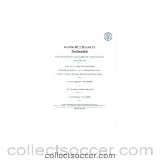 2004 - Leicester City v Chelsea menu 11/01/2004 - Collect Soccer