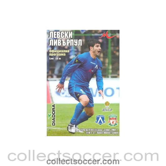 2004 - Levski Sofia Bulgaria v Liverpool official programme 03/03/2004 UEFA Cup - Collect Soccer