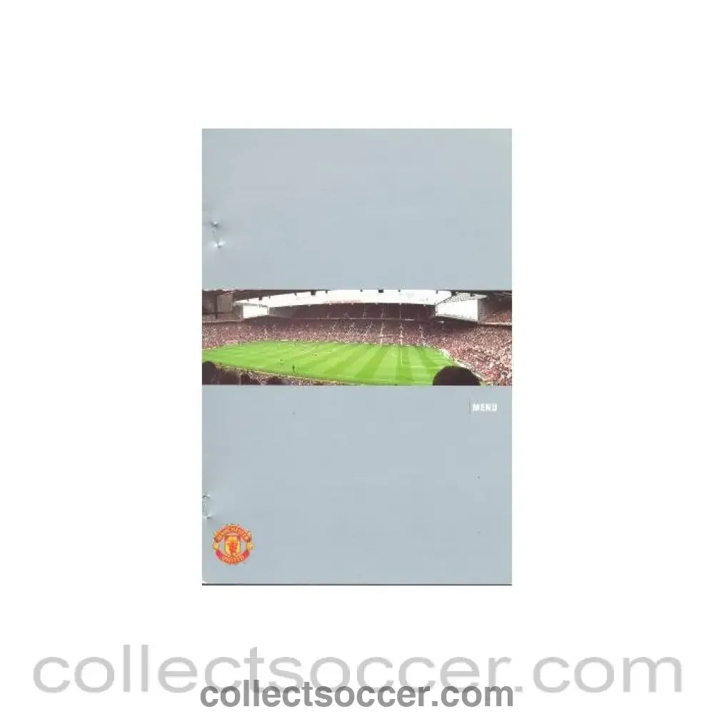 2004 - Manchester United v Fulham menu 06/03/2004