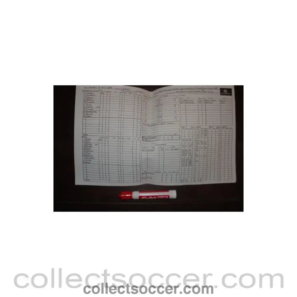 2004 - Manchester United v Milan 31/07/2004 handwritten teamsheet, Championsworld Series, in the USA - Collect Soccer