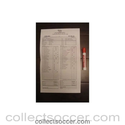 2004 - Milan v Chelsea 02/08/2004 handwritten teamsheet, Championsworld Series, Philadelphia 2004 - Collect Soccer