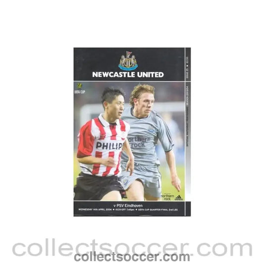 2004 - Newcastle United v Eindhoven official programme 14/04/2004 - Collect Soccer