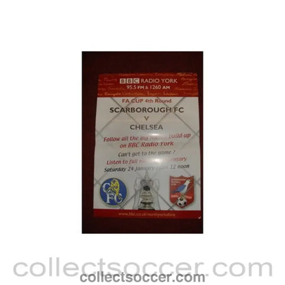 2004 - Scarborough v Chelsea 24/01/2004 poster FA Cup 29.5 x 42 cm BBC production