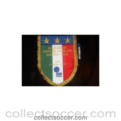 2004 - Slovenia v Italy 09/10/2004 World Cup 2006 Qualifier Pennant - Collect Soccer