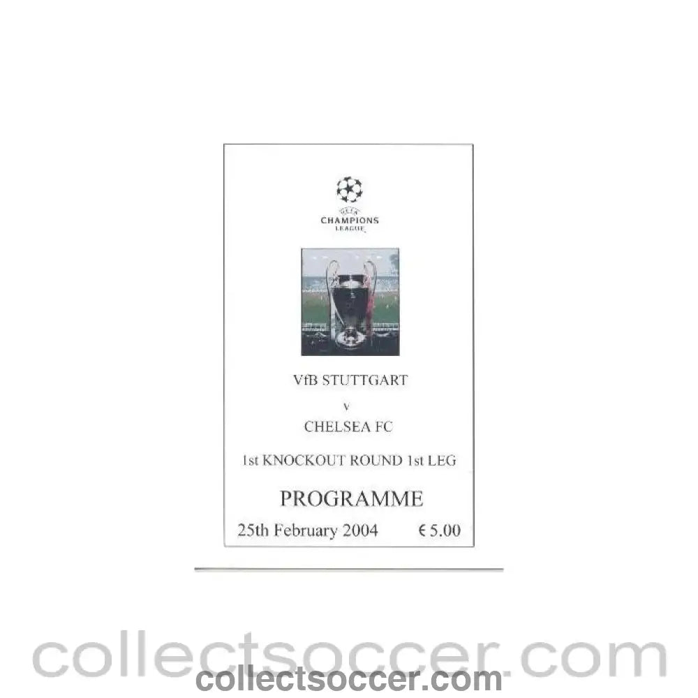 2004 - Stuttgart vChelsea unofficial programme 25/02/2004 pirate - Collect Soccer