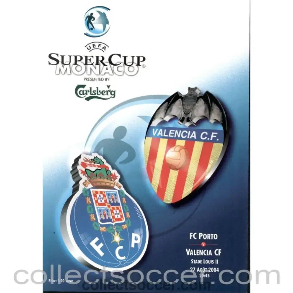 2004 Super Cup Final Official Programme Porto v Valencia - Collect Soccer