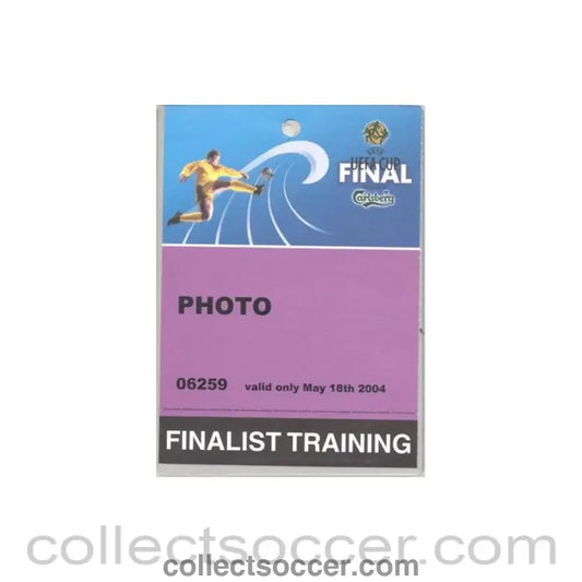 2004 UEFA Cup Final press pass for the Finalist Training 18/05/2004