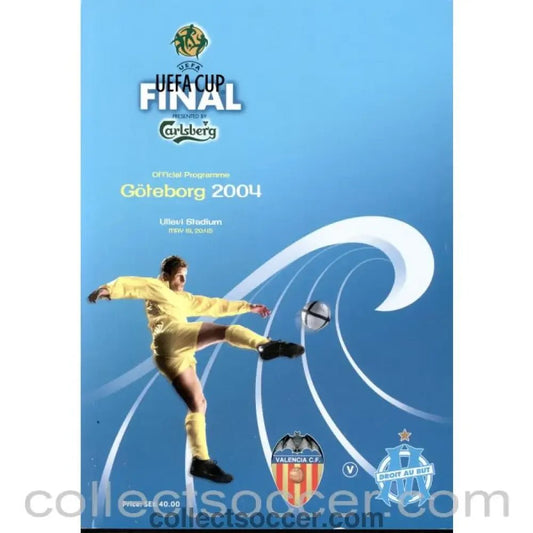 2004 UEFA Cup Final Programme Valencia v Marseille - Collect Soccer