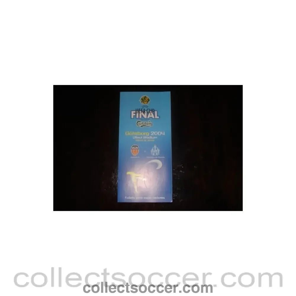 2004 UEFA Cup Final Valencia v Olympique de Marseille Ullevi Stadium leaflet 19/05/2004 - Collect Soccer