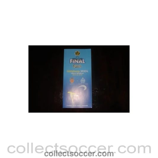2004 UEFA Cup Final Valencia v Olympique de Marseille Ullevi Stadium leaflet 19/05/2004