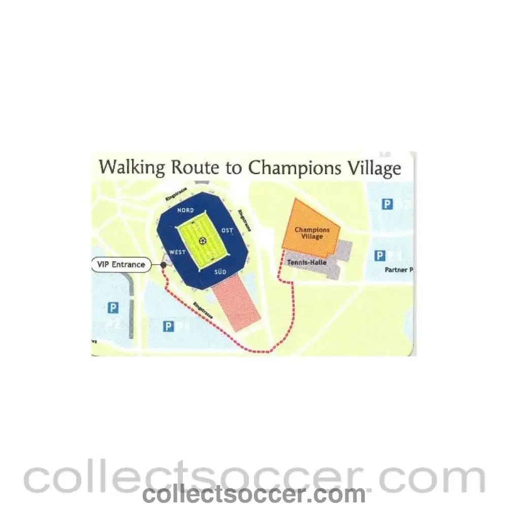 2004 UEFA Cup Final Walking Route to the Champions Village map card - Collect Soccer