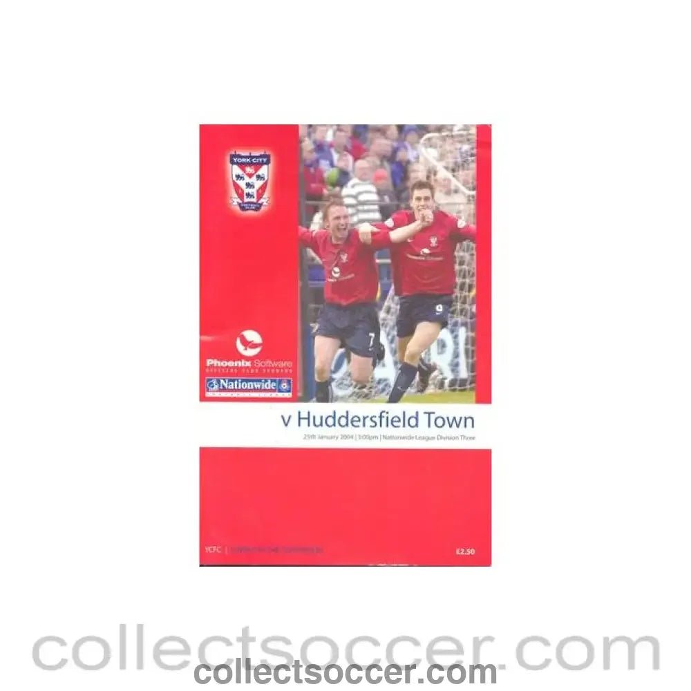2004 - York City v Huddersfield Town official programme 25/01/2004 Football League - Collect Soccer