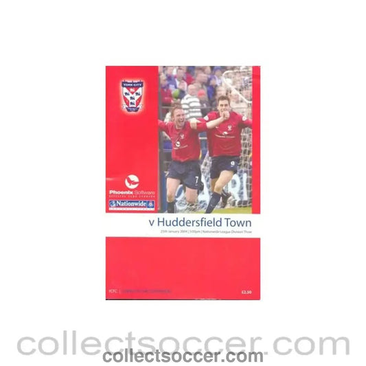 2004 - York City v Huddersfield Town official programme 25/01/2004 Football League - Collect Soccer