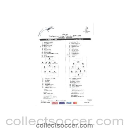 2005 - Barcelona v Chelsea line-ups 23/02/2005 - Collect Soccer
