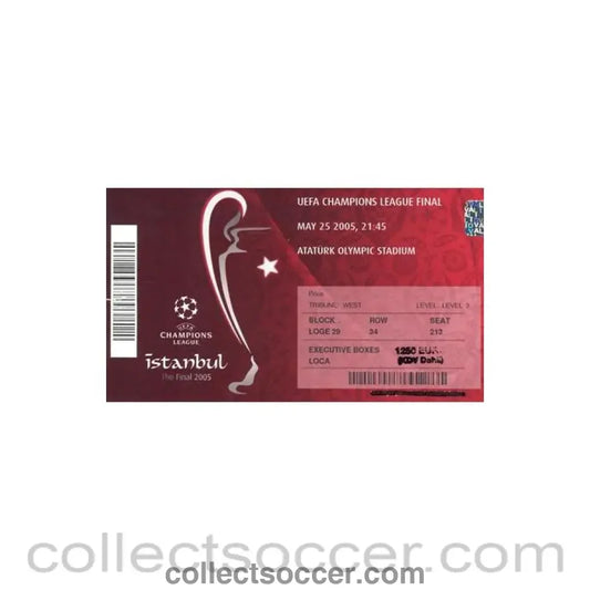2005 Champions League Final AC Milan v Liverpool ticket 25/05/2005 in Istanbul