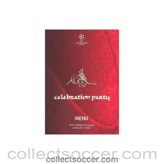 2005 Champions League Final Menu Milan v Liverpool Menu Stadium Issue 25/05/2005 in Istambul