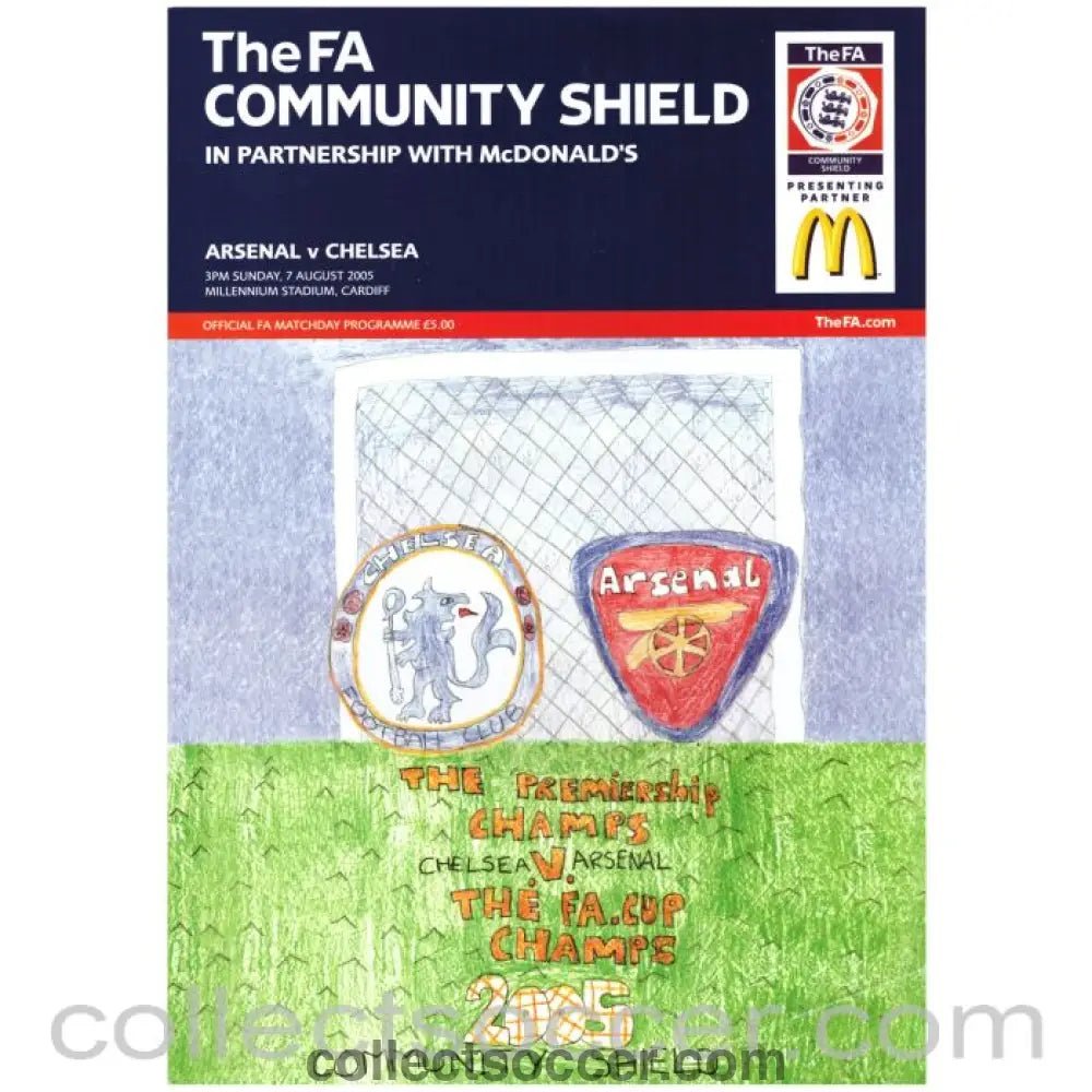 2005 Charity Shield Official Programme Arsenal v Chelsea - Collect Soccer