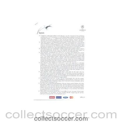 2005 - Chelsea v Liverpool press pack update 27/04/2005 - Collect Soccer