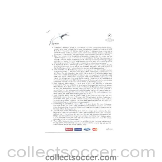 2005 - Chelsea v Liverpool press pack update 27/04/2005