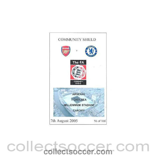 2005 Community Shield Arsenal v Chelsea unofficial programme 07/08/2005