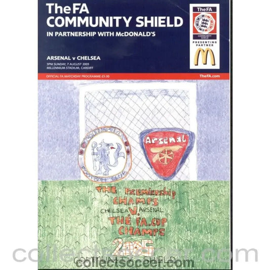 2005 Community Shield Programme Arsenal v Chelsea - Collect Soccer