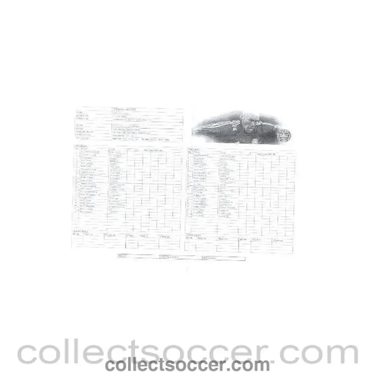 2005 - Denmark v England official teamsheet 17/08/2005