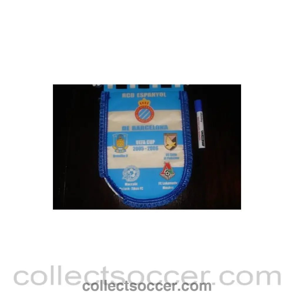 2005 - Espanyol De Barcelona, Brondby, Citta di Palermo, Maccabi Petach-Tikva and Lokomotiv Moscow UEFA Cup 2005-2006 Pennant - Collect Soccer