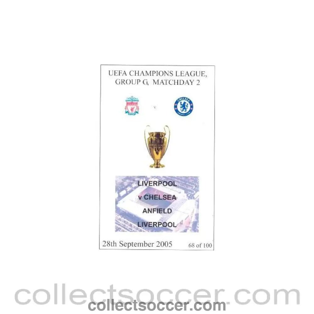 2005 - Liverpool v Chelsea unofficial programme 28/09/2005 pirate - Collect Soccer