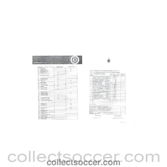 2005 - Milan v Chelsea teamsheet 24/07/2005 - Collect Soccer