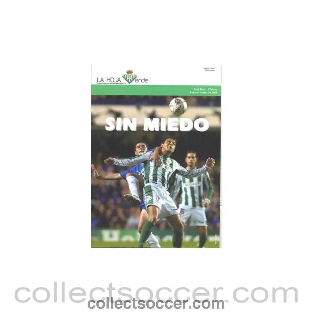 2005 - Real Betis vChelsea official programme 01/11/2005 - Collect Soccer