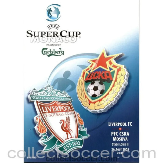 2005 Super Cup Final Official Programme CSKA v Liverpool - Collect Soccer